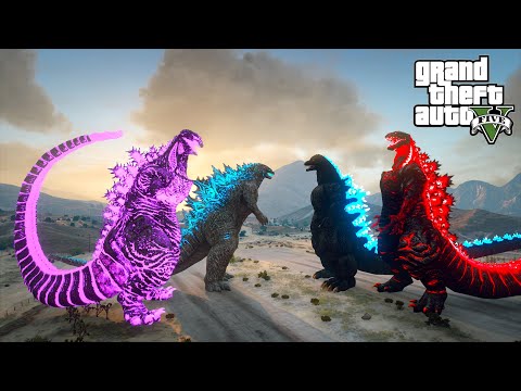 Atomic Godzilla and Shin Godzilla vs Red Shin Godzilla and Heisei Godzilla