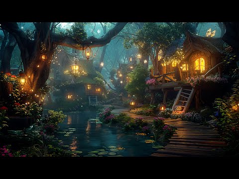 Whimsical Fairy Village in Deep Forest 🌿 Magical Nature Music & Ambience | Stress Relief, Deep Sleep