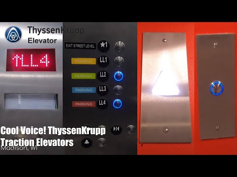 Cool Voice! ThyssenKrupp Traction Elevators at the Wilson Street Parking Garage in Madison, WI