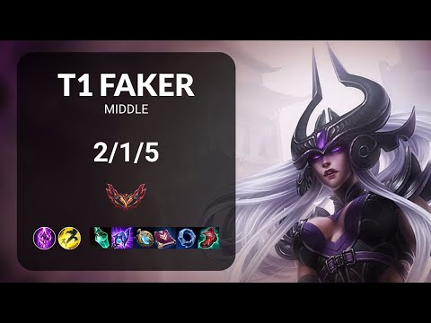 T1 Faker Syndra vs Ziggs MIDDLE - KR GRANDMASTER Patch 13.22