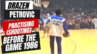 Drazen Petrovic Practising (Shooting) Before Game 1986 | RARE FOOTAGE