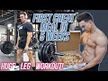 FIRST CHEAT MEAL IN 5 WEEKS | HUGE LEG WORKOUT