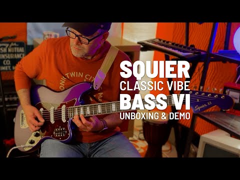 Squier Classic Vibe Bass VI (CME Exclusive Metallic Purple) Unboxing & Demo