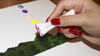 Painting Sunflower Field  🌻 / Acrylic Painting For Beginners / ASMR Video