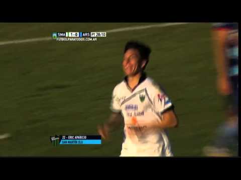 Gol de Aparicio. San Martín 1 - Arsenal 0. Fecha 30. Primera División 2015. FPT.