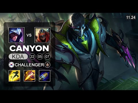 Canyon Zed Jungle vs Talon - KR Challenger - PreSeason 12 Patch 11.24