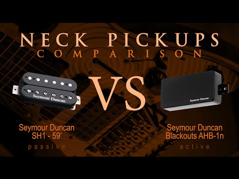 SEYMOUR DUNCAN SH1 / 59 vs BLACKOUTS AHB-1N - Passive Active NECK Pickup Tone Comparison / Review