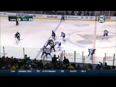 Ryan Reaves vs Chris Thorburn fight Winnipeg Jets vs St. Louis Blues  2/8/14 NHL Hockey.
