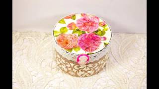 Decoupage lesson #35 Shabby chic jewelry box from recycled plastic cream jar ideas DIY tutorial