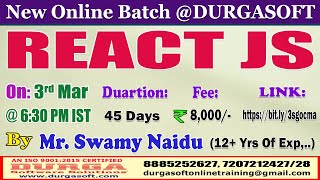 REACT JS Online Training @ DURGASOFT