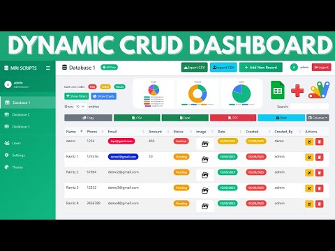 How to Build DYNAMIC CRUD Admin Panel with Import/Export | Google Sheets Dashboard | D45