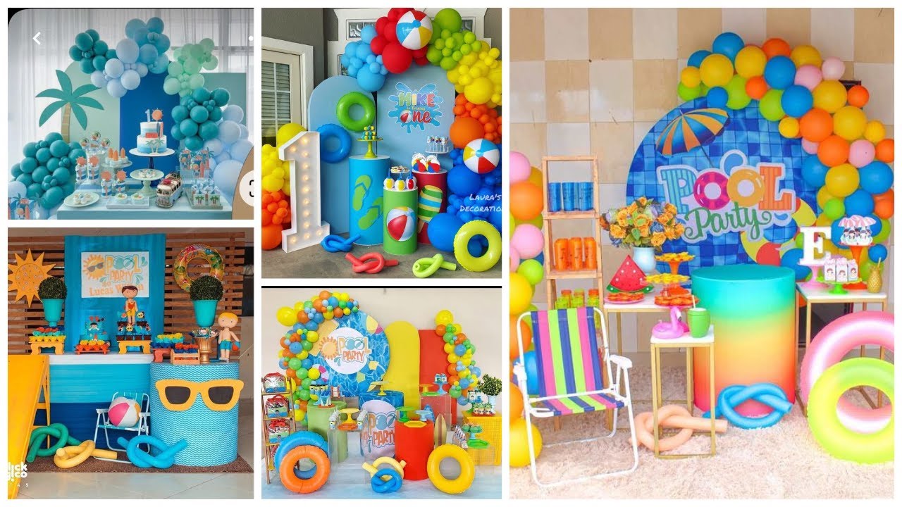 Trending pool Party Birthday Decoration Ideas || Pool Theme Birthday decor || Pool Birthday Decor