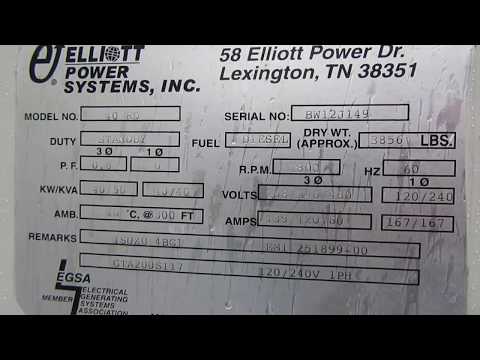 40 KW GENERATOR DIESEL ISUZU 4BG1T SINGLE OR THREE PHASE ONLY 735 HR 120/240/480