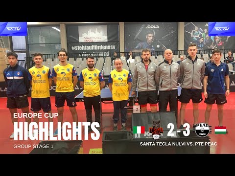 ETTU Europe Cup: Santa Tecla Nulvi vs. PTE PEAC 2-3