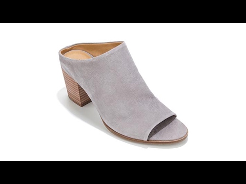 Lucky Brand Organza Leather SlipOn BlockHeel Mule