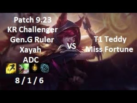 Gen G Ruler - Xayah vs Miss Fortune - T1 Teddy - KR Challenger 1259 LP