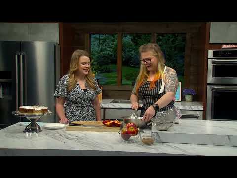 Katie Cook Makes a Peaches & Cream Cake