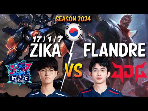 LNG Zika vs JDG Flandre - Zika AATROX vs Flandre JAYCE Top - Patch 14.4 KR Ranked CHALLENGER lolrec