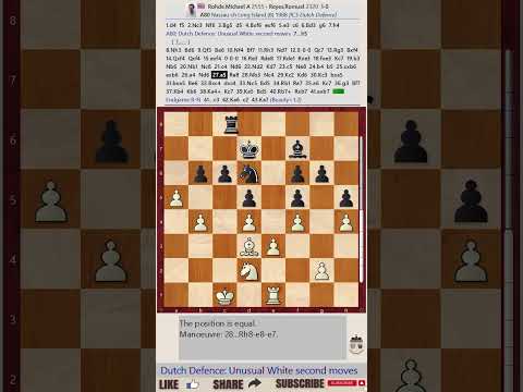 OPENING Repertoire: Dutch Defence || Michael A Rohde vs Romuel Reyes, Nassau-ch, 1988