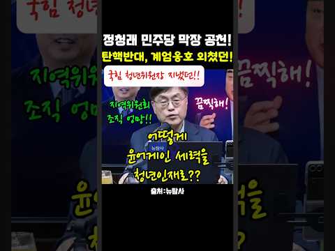 윤어게인세력을 공천한 정청래 민주당