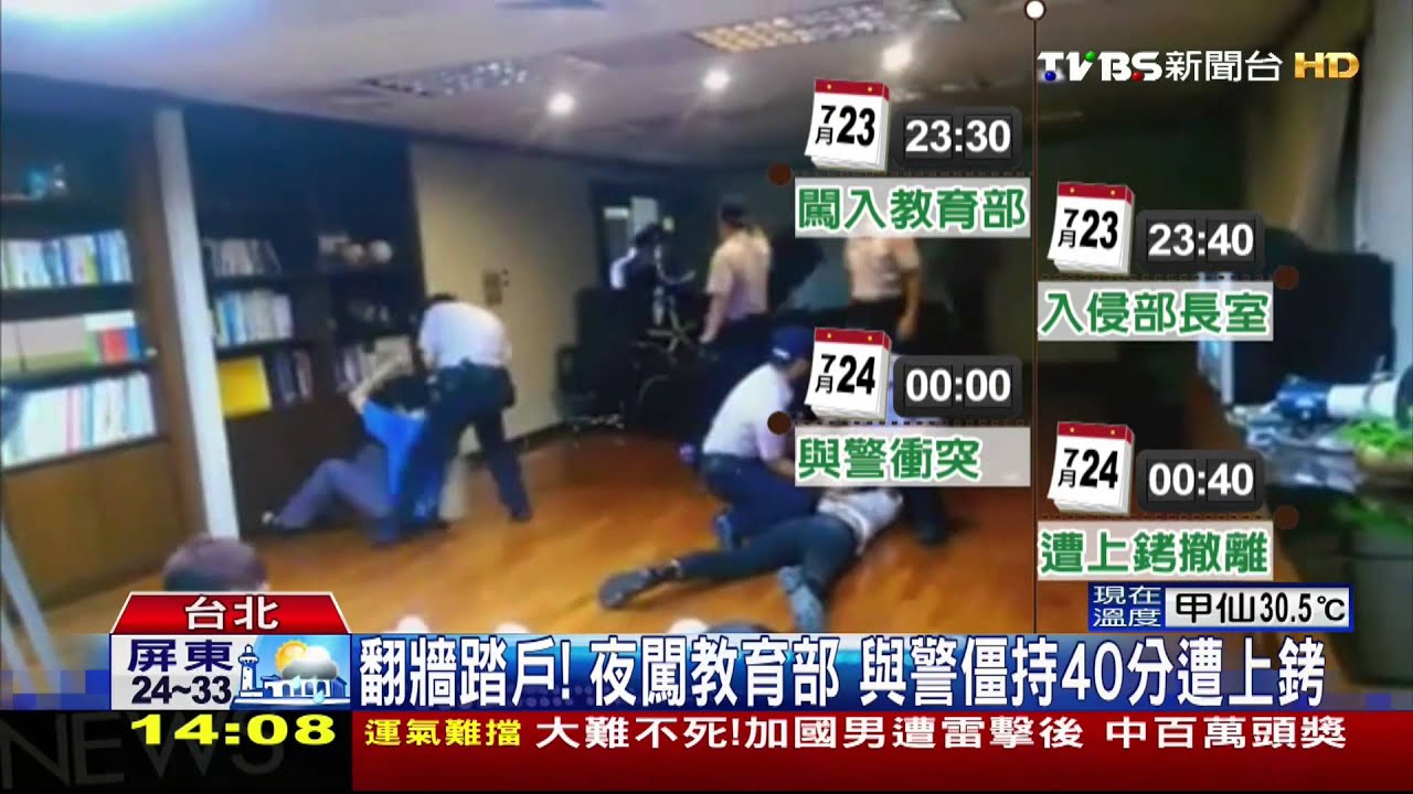 夜襲教育部！反課綱學生闖部長室　33人遭逮