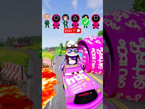 Crazy Frog & Spiderman & MrBeast & Gummy Bear VS Bollord Barbie in BeamNG.drive #shorts #beamngdrive