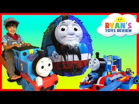 GIANT EGG SURPRISE OPENING Thomas and Friends Toy Trains Video