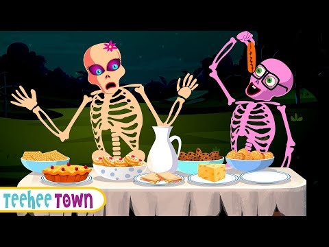 Haunted Skeleton Family Dinner Party Halloween Song | Funny Crazy Song For Kids By Teehee Town