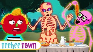 Haunted Skeleton Family Dinner Party Halloween Song | Funny Crazy Song For Kids By Teehee Town