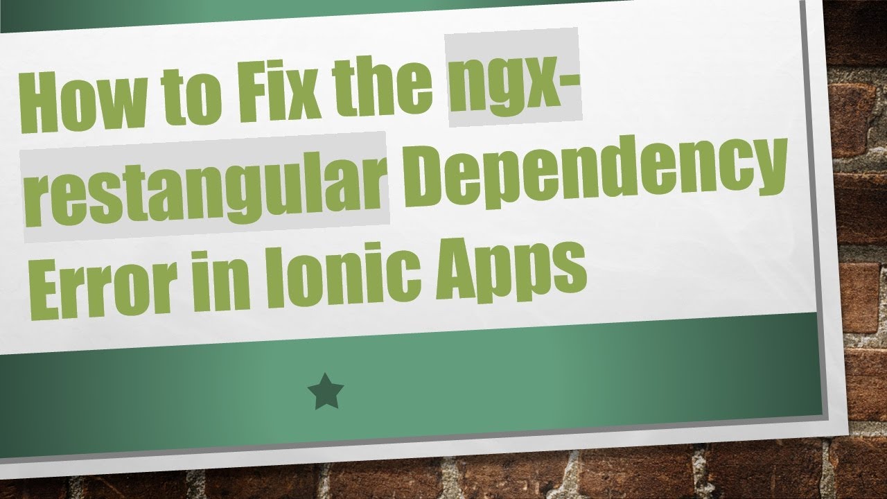 How to Fix the ngx-restangular Dependency Error in Ionic Apps