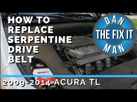 2009 - 2014 Acura TL Drive Belt / Alternator A/C Compressor - Serpentine Belt Replacement - DIY