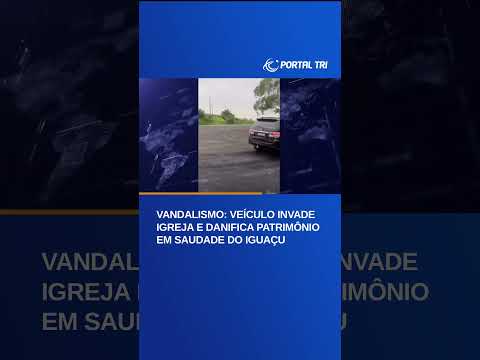 Vandalismo - Veículo invade igreja e danifica patrimônio em Saudade do Iguaçu