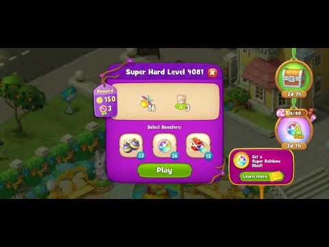 Gardenscapes Level 4081 (Purple Level - Super Hard Level) NO BOOSTER