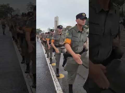 DESFILE ALUNOS EM FORMAÇÃO POLÍCIA MILITAR GOIÁS #polícia #pmgo #forçaehonra video:@policiamilitargo