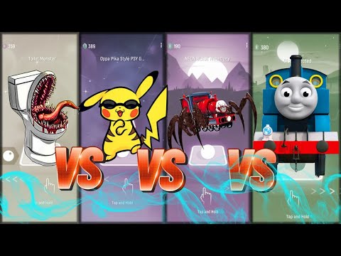 Toilet Monsters - Oppa Pika Style - Choo Choo Charles - Train Thomas 😎 Tiles Hop EDM Rush!