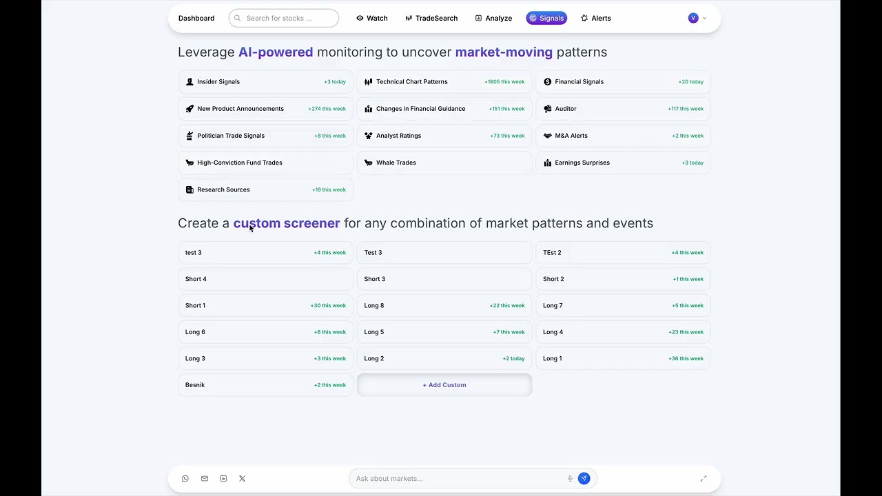MarketAlerts.com Find Rare Market Signals and Patterns Tutorial