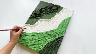 How to Create the Sea with Plaster Bandage and Texture | Ocean Waves Fabric Textured Art on Canvas