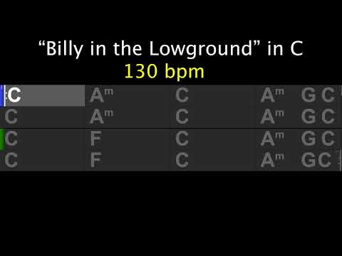 "Billy in the Lowground" classic bluegrass backing track in C 130bpm