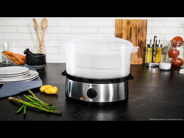 Vaporisateur Cecotec Vapovita 3000 Inox 800W 3 bols acier inoxydable temporisateur video