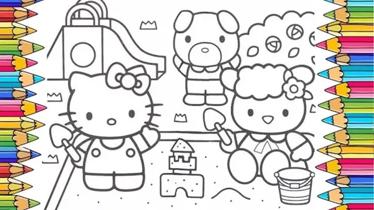 Hello KItty Coloring Pages - Playground, Princess, Hello Kitty & Friends