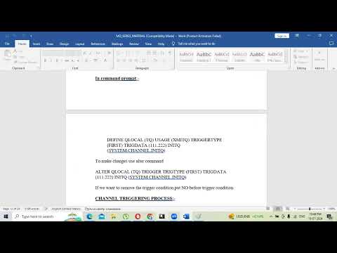 WMQ Training - Channel Triggering Concept