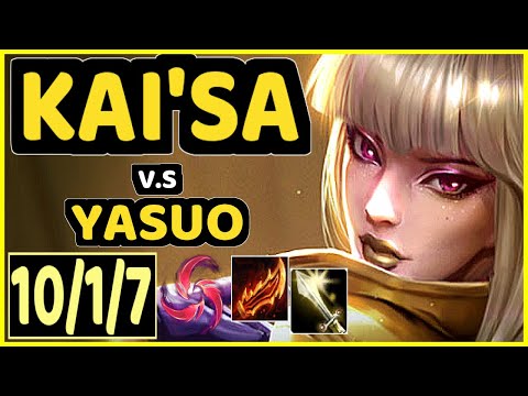 COMP (KAI'SA) vs YASUO - QUADRAKILL 10/1/7 KDA BOTTOM ADC CHALLENGER GAMEPLAY - EUW