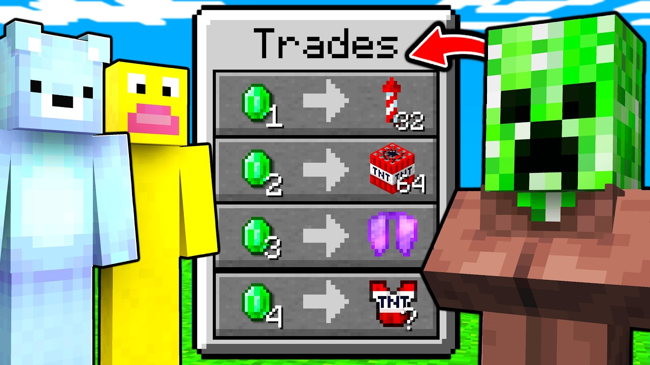 Minecraft, But Mobs Trade OP ITEMS...