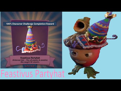 Plants Vs Zombies Battle For Neighborville - Feastivus Partyhat 100% Character Challenges Complete