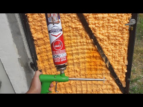 POLYNOR Insulation of garage doors with spray foam. How to insulate a garage? do it yourself Video