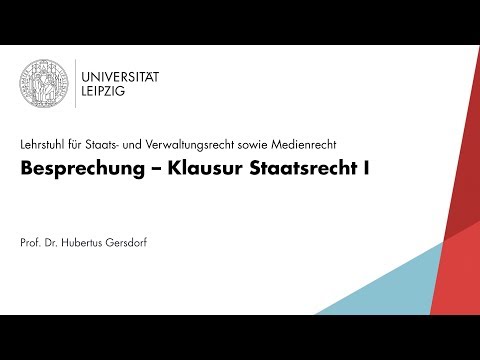 Besprechung – Klausur [Staatsrecht I]