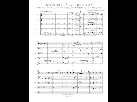 Georges Onslow – String Quintet with Double Bass (no 20)