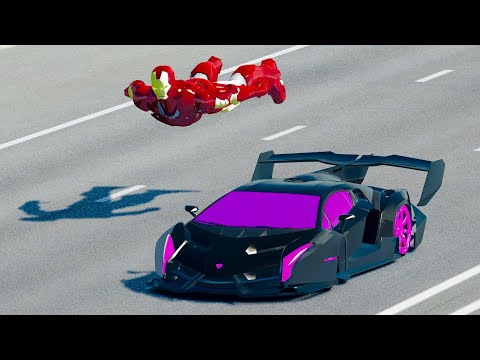 Lamborghini Veneno GTR vs Iron Man Mark 46 - Drag Race 20 KM