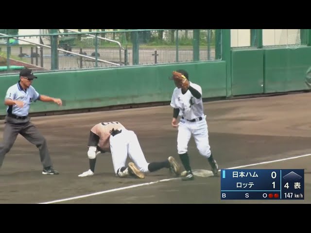 【ファーム】ファイターズ・万波 左中間フェンス直撃の同点タイムリー3ベースヒット!! 2021/8/25 M-F(ファーム)