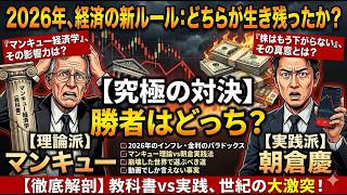 【徹底比較！】N・グレゴリー・マンキュー『マンキュー経済学』vs朝倉慶『株はもう下がらない』！理論が崩壊した2026年経済の裏側！インフレの原因、インフレ抑制策、株価の今後、すべてを比較してみた！